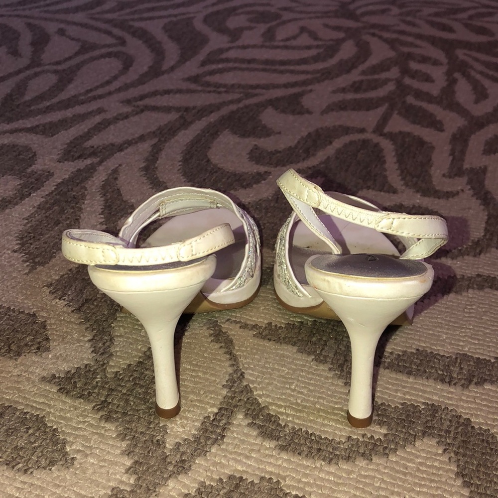 Fioni White Bling Slingback Heels - Picture 5 of 7